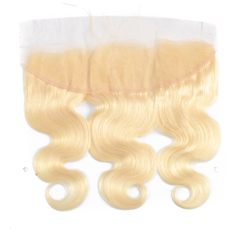 Brazilian Virgin Hair 613 Color Straight 3 Bundles With 4X4 Lace Closure Body Wave Bundle 13X4 Lace Frontal Peruvian Human Hair Blonde