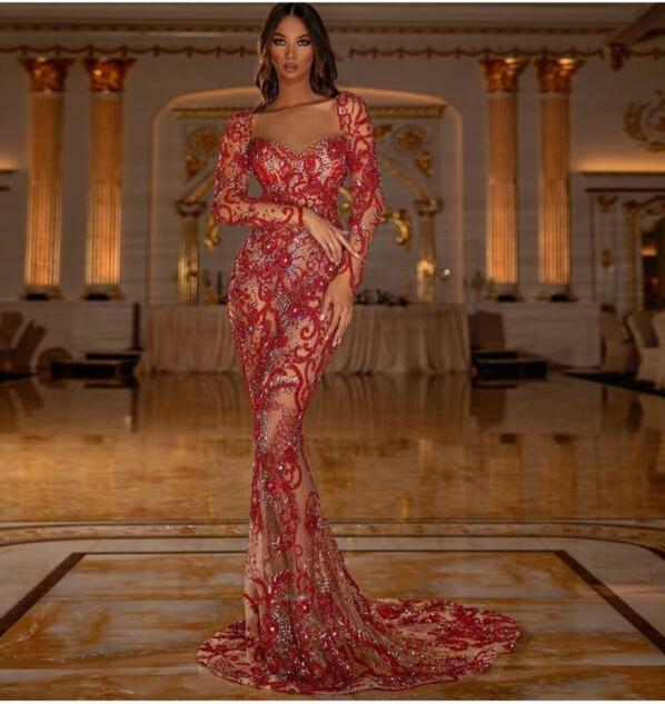 Evening dress Youself aljasmi Larourjoisie Maxi Dresses Crew Neck Trumpet Mermaid Floor Length Long Sleeve Zipper Red drill slice, Same with picture
Evening dress Youself aljasmi Larourjoisie Maxi Dresses Crew Neck Trumpet Mermaid Floor Length Long Sleeve Zipper Red drill slice, Same with picture
