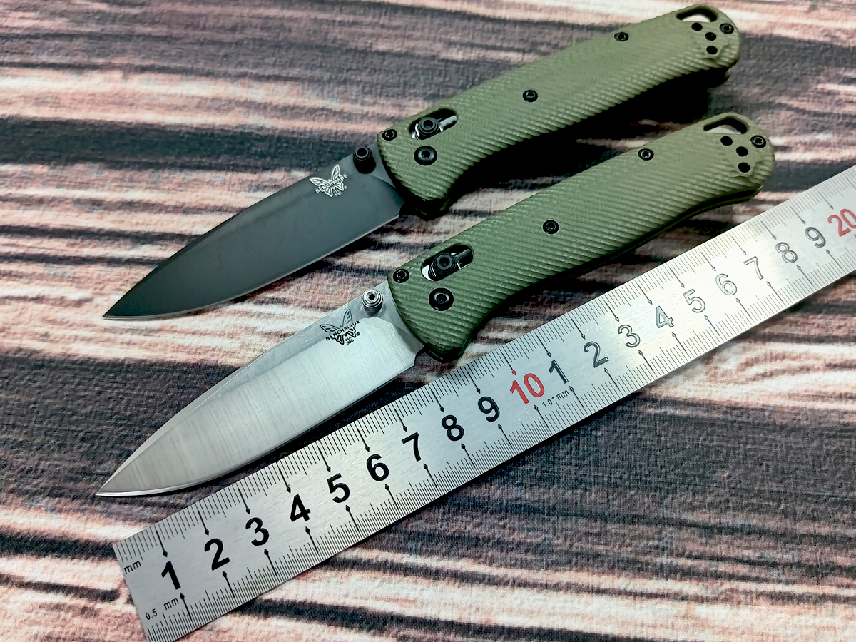 

Benchmade 535 Bugout Ball AXIS Folding Knife 3.24 "S30V 3D Green G10 Machined handle texture with a comfortable contour for increased grip a