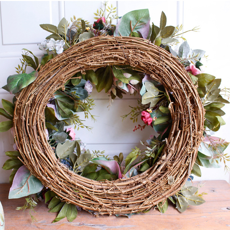 53cm Door Wreath Large Garland Artificial Flower Wreath Wall Hanging Door Decoration Home Decoration Farmhouse Deocr Hawaiian