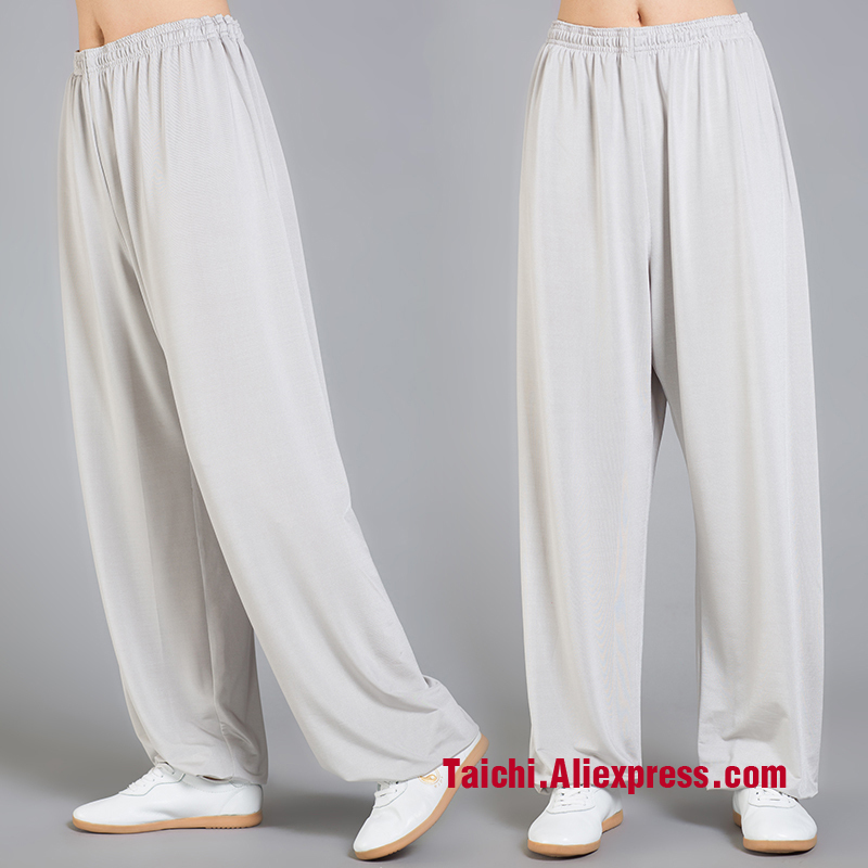 Tai Chi Pants Martial Art Yoga Pants Wu Shu ,icesilk Fabric, Black