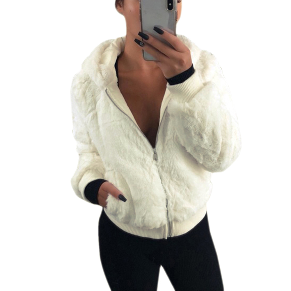 New Women Faux fur Coat Winter Warm Plush Hoodies Jackets Female Slim Fit Overcoat Clothes Fashion Outwear Plus Size 3XL Coats
