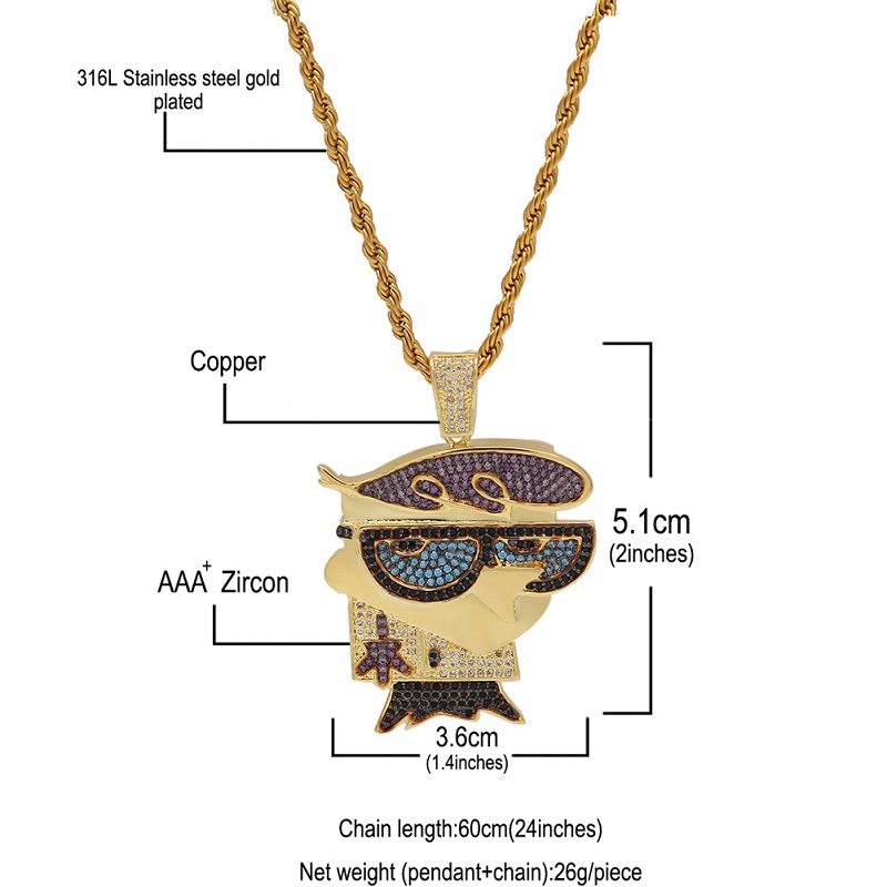 Fashion-Hip Hop Iced Out Pendant Necklace Cartoon Mr. Bird Pendant Necklace Fashion Necklace Jewelry