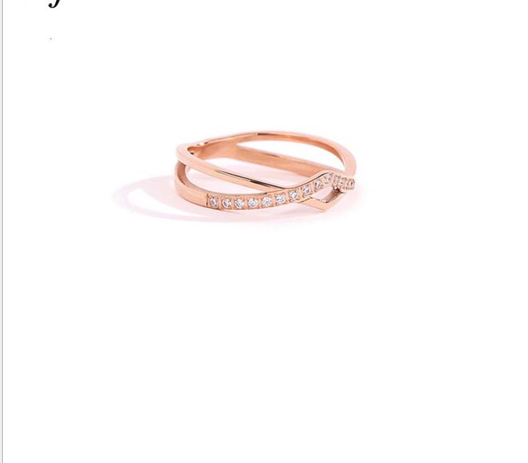 Double row inlaid stone Fashion Ring Jewelry index finger tail ring zircon ring