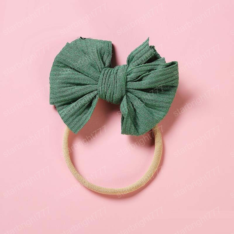 Cute Big Bow Hairband Baby Girls Toddler Kids Elastic Headband Knotted Nylon Turban Head Wraps Skinny Bow-knot Hair Accessories