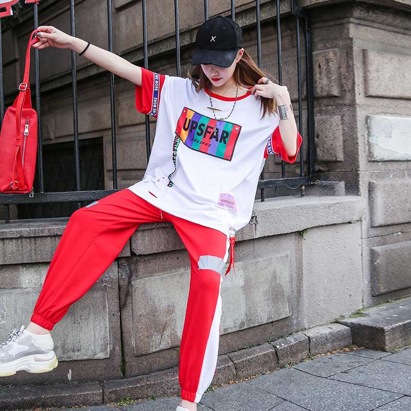 Tracksuit for women Chinese clothes casual sports suit 2020 Summer new loose student online red two-piece suit White sweatpants, White68
Tracksuit for women Chinese clothes casual sports suit 2020 Summer new loose student online red two-piece suit White sweatpants, White68