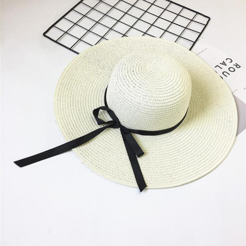 Fashion-Summer Beach Women Large Floppy Hats Women Foldable Straw H Foldable Straw Hat Wholesale Wide Brim Hats
