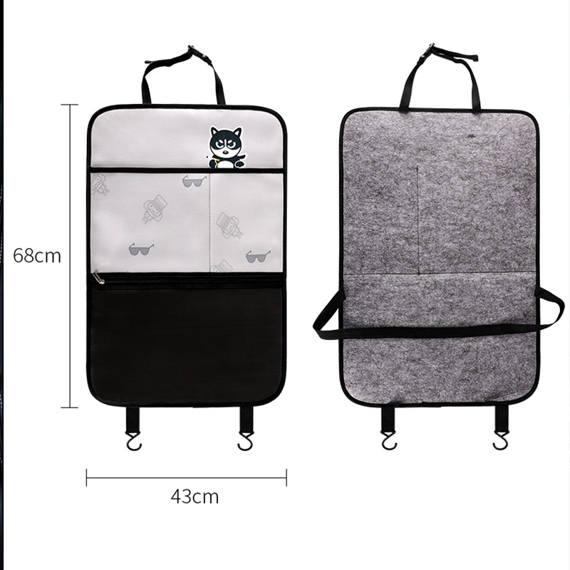 Cute Cartoon Car Organizer Multi-function Storage Bag Car Back Seat Storage Stowing Tidying Tablet Phone Universal Car Supplies For Auto