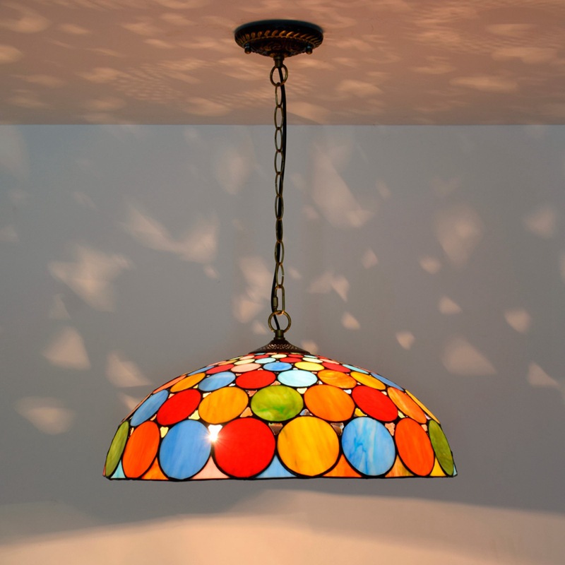 Bohemian style bar chandelier European creative Tiffany stained glass living room dining room bedroom decoration chandelier TF082