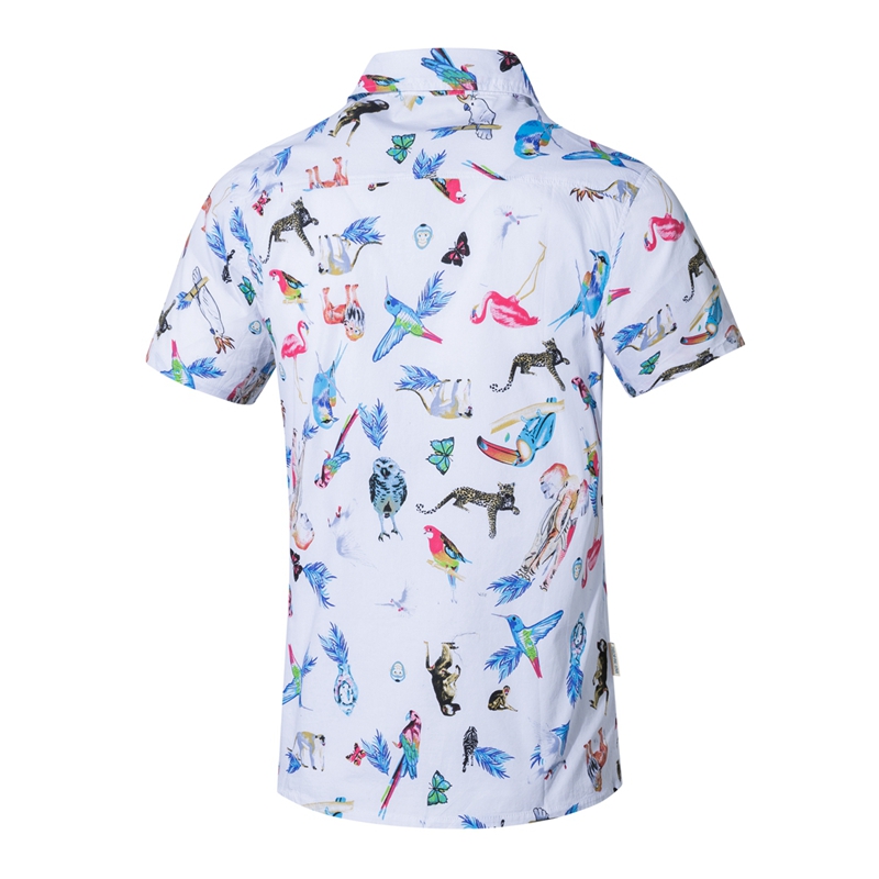 Summer new men's beach shirt fashion printed short-sleeved shirt beach casual loose increase coat -5XL c227, White
Summer new men's beach shirt fashion printed short-sleeved shirt beach casual loose increase coat -5XL c227, White