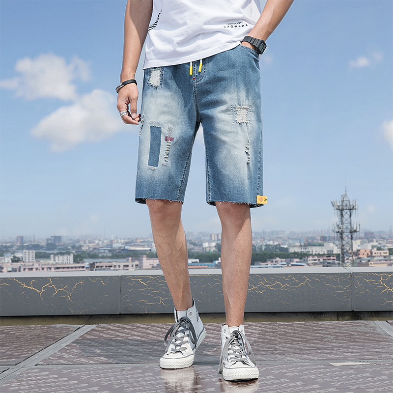 Large size Summer New Men' Denim Shorts Fashion Slim Micro Elastic Cotton Wash Ripped Jeans Male Oversized loose Brand Clothes, Light blue
Large size Summer New Men' Denim Shorts Fashion Slim Micro Elastic Cotton Wash Ripped Jeans Male Oversized loose Brand Clothes, Light blue