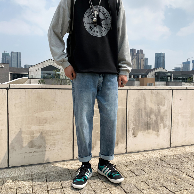 MIXCUBIC 2019 new Autumn Korean style Small fresh harem jeans for men blue casual loose harem jeans men,size -34
MIXCUBIC 2019 new Autumn Korean style Small fresh harem jeans for men blue casual loose harem jeans men,size -34