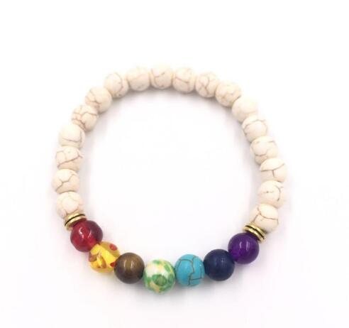 Black Lava Volcanic stone 7 Chakra Bracelet,Natural Stone Yoga Bracelet,Healing Reiki Prayer Balance Buddha Beads Bracelet