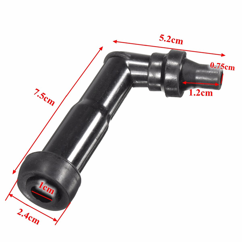 102 Degree 10 12mm Motorcycle Ignition Spark Plug Cap Resistor Cover (Black) XD05F-R (8768) Motorcycle Cub Underbone Spare Parts