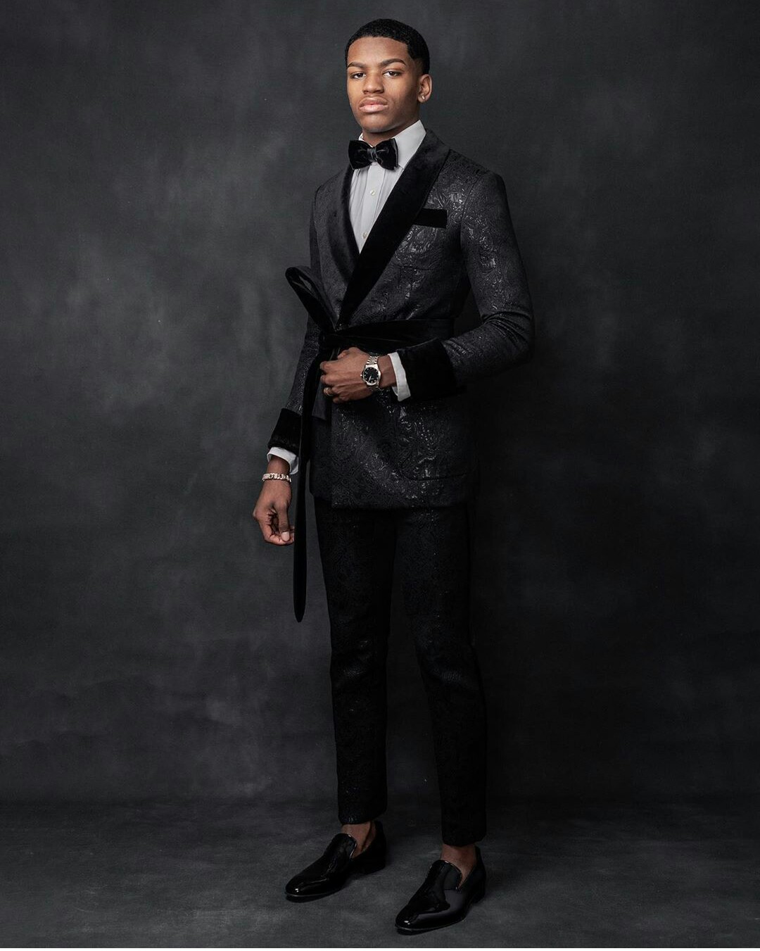 Handsome Men Tuxedo Groom Suits Floral Pattern Shawl Lapel Double Breasted High Quality Business Prom Party Blazer Jacket (Jacket+Pants)