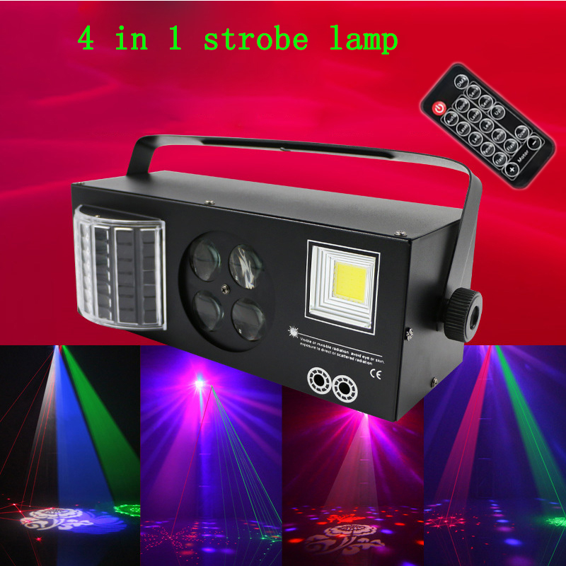 Stage Lights DJ LED Pattern Strobe Light 4 in 1 Mixed Effect Sound Activated RGBW with Remote and DMX Control for Festival Party
Stage Lights DJ LED Pattern Strobe Light 4 in 1 Mixed Effect Sound Activated RGBW with Remote and DMX Control for Festival Party