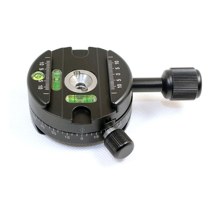 X64 360 Degree Rotation Panoramic Tripod Ball Head 3way Bubble Level with Quick Release Plate for Mirrorless SLR Camera