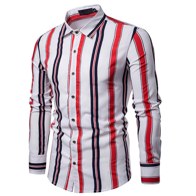 Elegant Men' Stripe Random Button Dresses, Long Sleeve Tight Shirts, New Fashion Brand, 2019, Black
Elegant Men' Stripe Random Button Dresses, Long Sleeve Tight Shirts, New Fashion Brand, 2019, Black