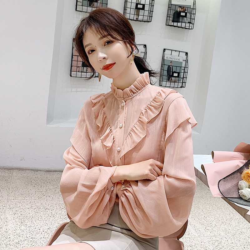 Double Strawberry womens tops and blouses Spring women shirt ruffled loose wild lantern sleeve chiffon shirts blusas mujer, Pink
Double Strawberry womens tops and blouses Spring women shirt ruffled loose wild lantern sleeve chiffon shirts blusas mujer, Pink