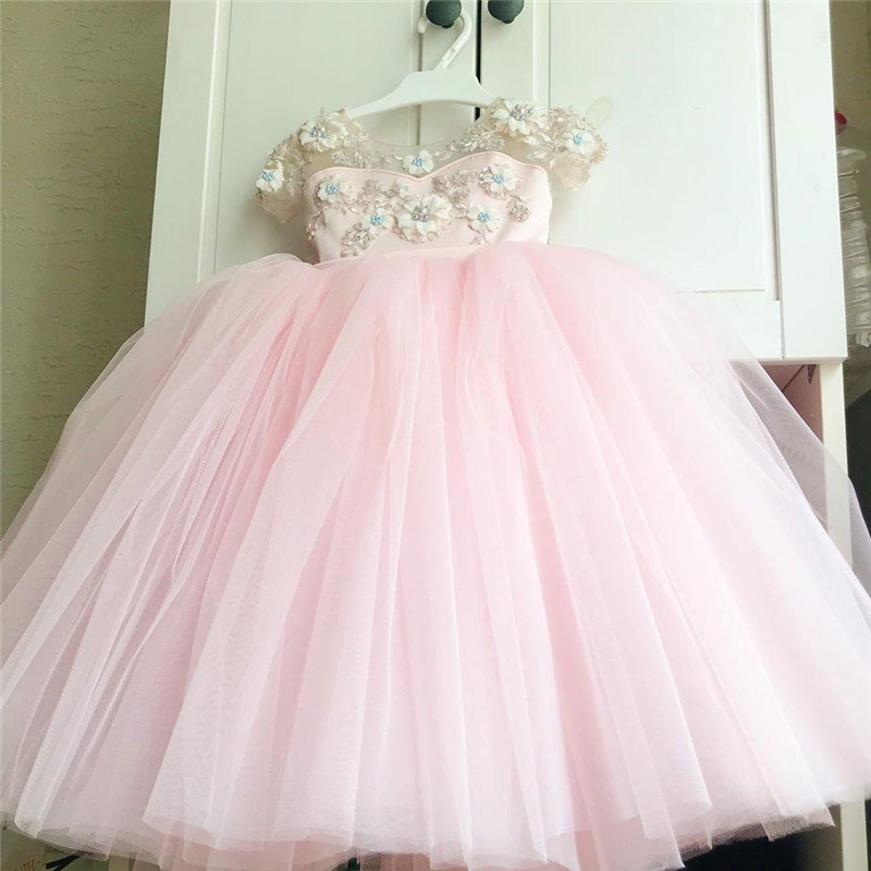 Real Picture Baby Girls Birthday Dresses Sheer Neck Flowers Lace Beads Long Children Party Dress Pageant Gown with Bow size 2-16, Pink
Real Picture Baby Girls Birthday Dresses Sheer Neck Flowers Lace Beads Long Children Party Dress Pageant Gown with Bow size 2-16, Pink