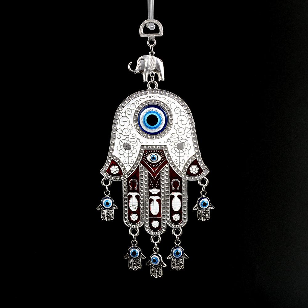 Evil Eye Wall Hanging Turkey Evil Eye Beads With Hamsa Hand Car Keychain Blue Evil Eye Tassel Charm Wall Hanging Jewelry Key Ring Chain