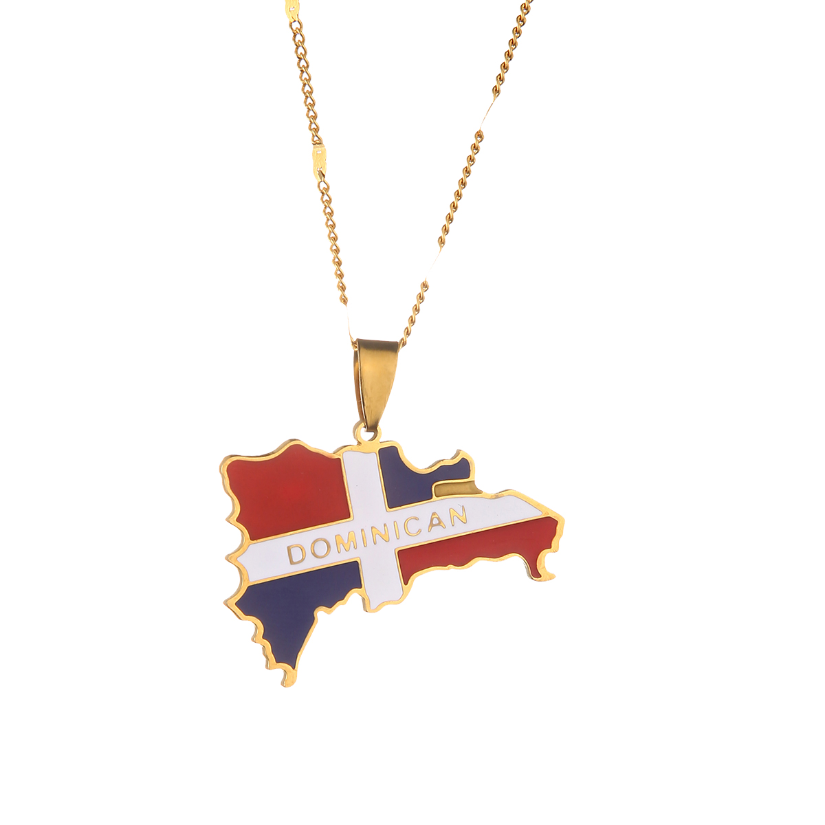 Stainless Steel Enamel The Dominican Republic Map Pendant Necklace Trendy Map of Dominican Jewelry
Stainless Steel Enamel The Dominican Republic Map Pendant Necklace Trendy Map of Dominican Jewelry