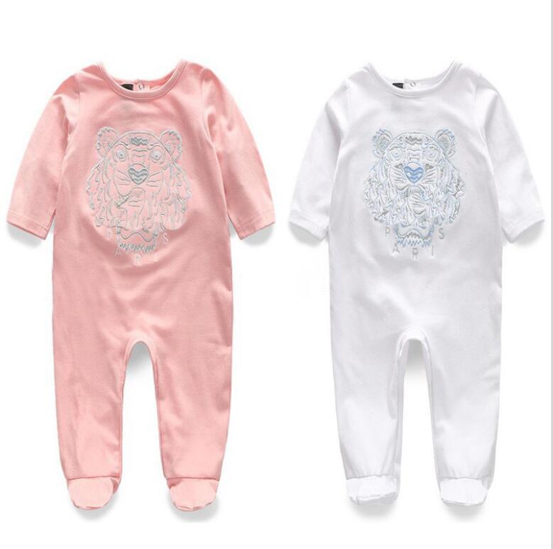 New style round neck baby clothes knitted long sleeve pure cotton spring and autumn embroidered buttocks baby's full moon suit, White
New style round neck baby clothes knitted long sleeve pure cotton spring and autumn embroidered buttocks baby's full moon suit, White