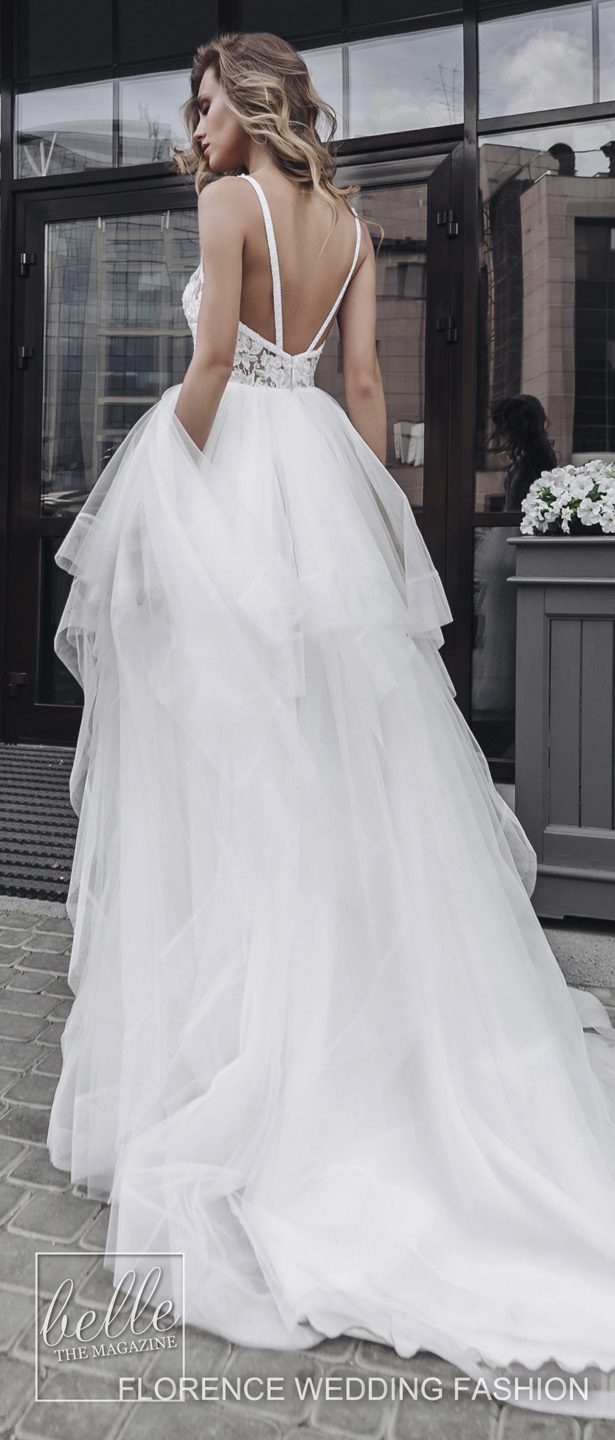 bohemian florence wedding dresses v neck lace ruffles tiered skirts backless bridal gowns plus size beach robe de marie