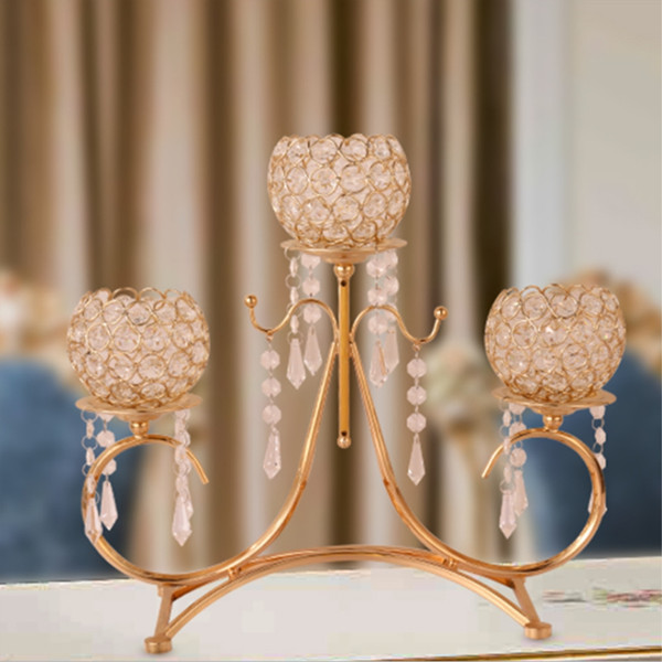 Crystal Candle Holders Golden Plated 3-arms Candlestick Metal Candelabra Pendants For Home Decoration Or Wedding
Crystal Candle Holders Golden Plated 3-arms Candlestick Metal Candelabra Pendants For Home Decoration Or Wedding