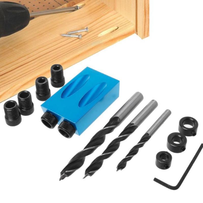 Woodworking Pocket Hole Jig Kit Oblique Hole Locator Drill Bits 15 Degree Angle Puncher DIY Carpentry Tools Drill Guide Set
Woodworking Pocket Hole Jig Kit Oblique Hole Locator Drill Bits 15 Degree Angle Puncher DIY Carpentry Tools Drill Guide Set