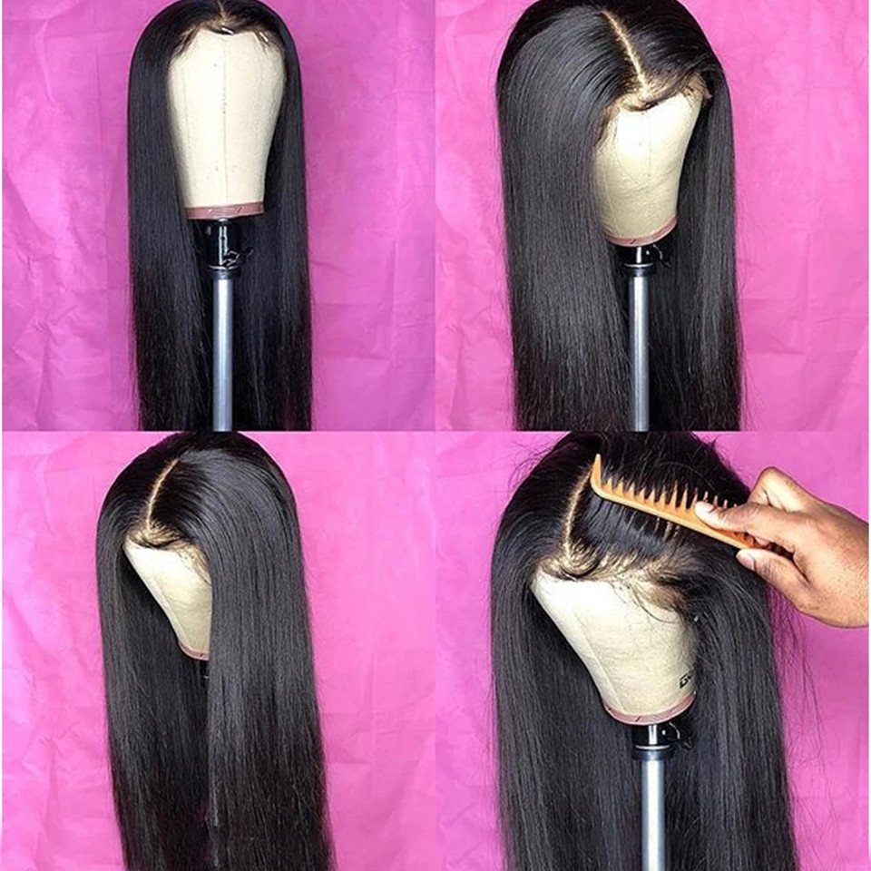 Free shipping 360 Frontal Wig Pre Plucked With Baby Hair long Malaysian Straight Lace Front Wigs synthetic hair heat resistant for black women