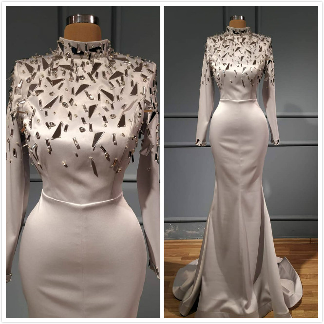 Aso Ebi 2020 Arabic Ivory Sexy Mermaid Evening Dresses Beaded Crystals Prom Dresses High Neck Formal Party Second Reception Gowns ZJ404, Yellow
Aso Ebi 2020 Arabic Ivory Sexy Mermaid Evening Dresses Beaded Crystals Prom Dresses High Neck Formal Party Second Reception Gowns ZJ404, Yellow