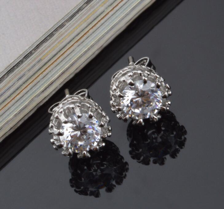 925 silver earrings natural crystal wholesale fashion small sterling silver jewelry for women stud men or women earings GD25