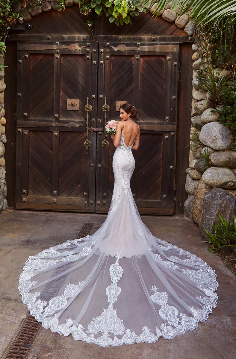 Mermaid High End Lace Wedding Dresses Spaghetti Straps Bridal Gowns Backless Beaded Sweep Train Trumpet Plus Size Robe De Marie