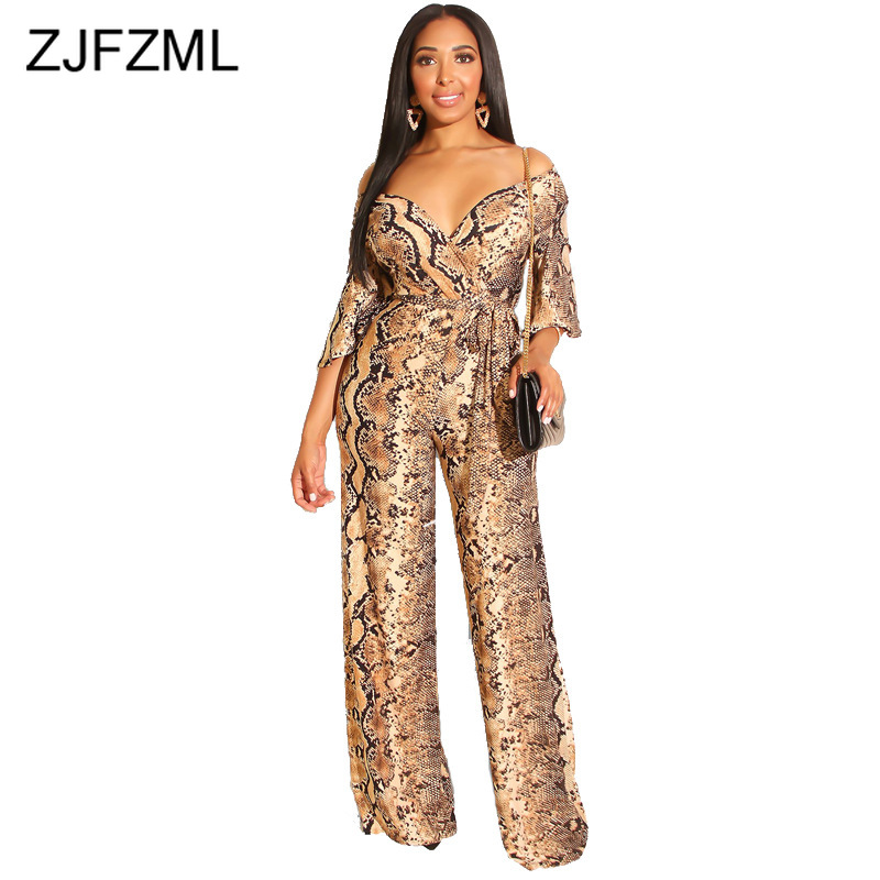 Snake Print Sexy One Piece Jumpsuit For Women Vintage Deep V Neck Half Sleeve Wide Leg Bodysuit Summer Sashes Full Length Romper, Khaki
Snake Print Sexy One Piece Jumpsuit For Women Vintage Deep V Neck Half Sleeve Wide Leg Bodysuit Summer Sashes Full Length Romper, Khaki