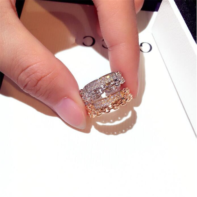 INS Top Selling Sweet Cute Fashion Jewelry 925 Sterling Silver&Rose Gold Fill Pave White Sapphire Promise Link Chain Women Wedding Band Ring
INS Top Selling Sweet Cute Fashion Jewelry 925 Sterling Silver&Rose Gold Fill Pave White Sapphire Promise Link Chain Women Wedding Band Ring