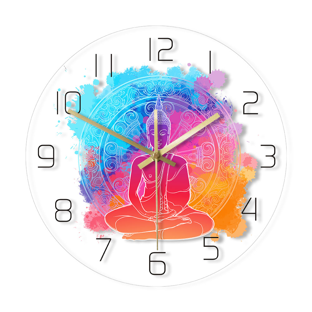 Buddha Meditating Wall Art Decorative Wall Clock Lotus Watercolor Printed Acrylic Clock Meditation Room Yoga Buddhism Decor
Buddha Meditating Wall Art Decorative Wall Clock Lotus Watercolor Printed Acrylic Clock Meditation Room Yoga Buddhism Decor