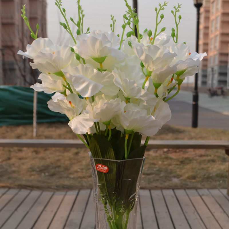 5 Bouquet 20 Heads Artificial Flower Fake Orchid with Grass Silk Flowers Party Home cafe hall restaurant bar wedding Decorative, White
5 Bouquet 20 Heads Artificial Flower Fake Orchid with Grass Silk Flowers Party Home cafe hall restaurant bar wedding Decorative, White