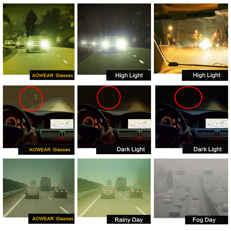 Men's Night Vision Goggles Glasses HD Sight Night Driving Glasses Men Polarized Yellow Sunglasses for Driver Oculos Gafas de sol T191230