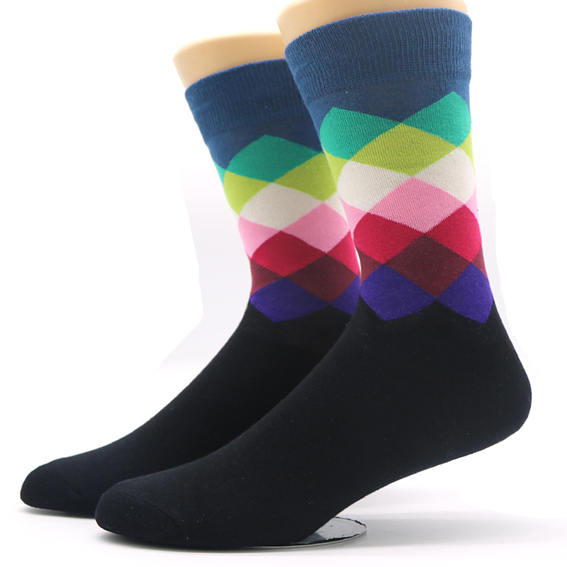 10pairs/lot Men's Socks Gradient Color Style Male Man Compression Socks Casual Dress Long Business Socks Meias Calcetines HombreQ190401