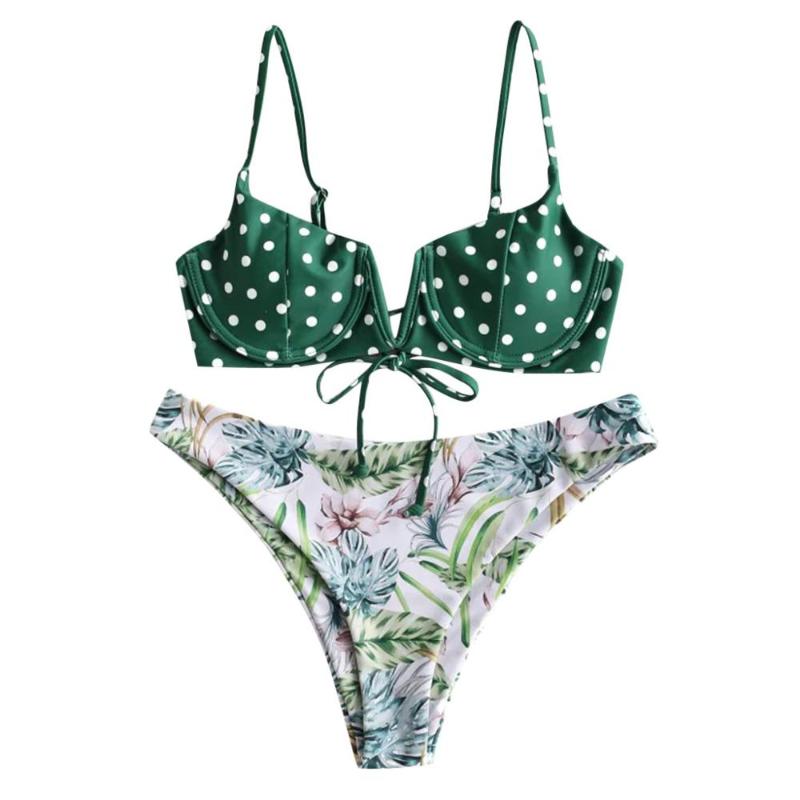Melphieer Lady' 2020 bikini set green and dots underwired v-neck top high cut flower printed bottoms in stock
Melphieer Lady' 2020 bikini set green and dots underwired v-neck top high cut flower printed bottoms in stock