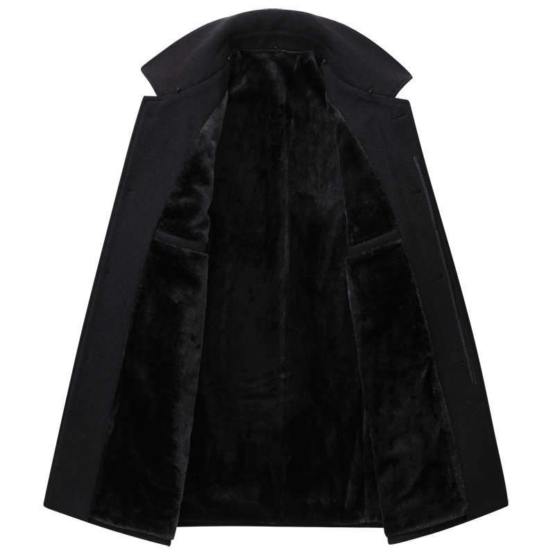 Men's Wool & Blends Mens Woolen Coat Fleece Thick Jackets Winter Jacket Men Warm Coats Business Clothing Windbreaker With Detachable Fur Col