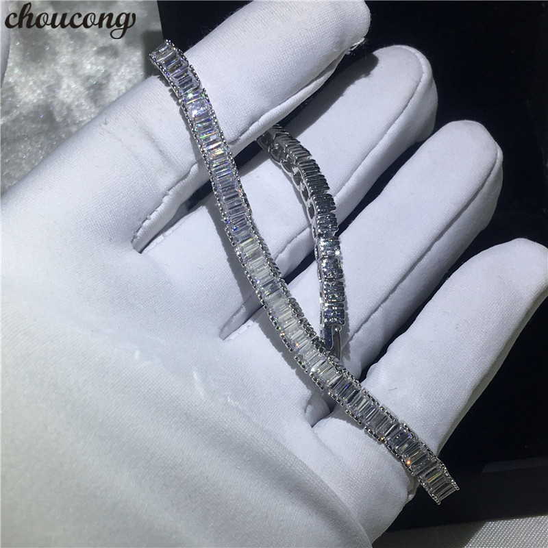 Choucong classic White Gold Filled Vintage bracelets 5A Zircon cz Silver Colors Wedding bracelet for women Fashion Jewerly