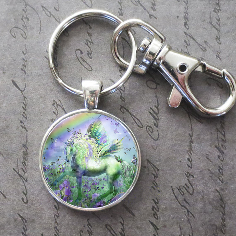 Beautiful Art Horse Key Ring Key Chain Buckle Glass Crystal Pendant Birthday Festival Anniversary Gift