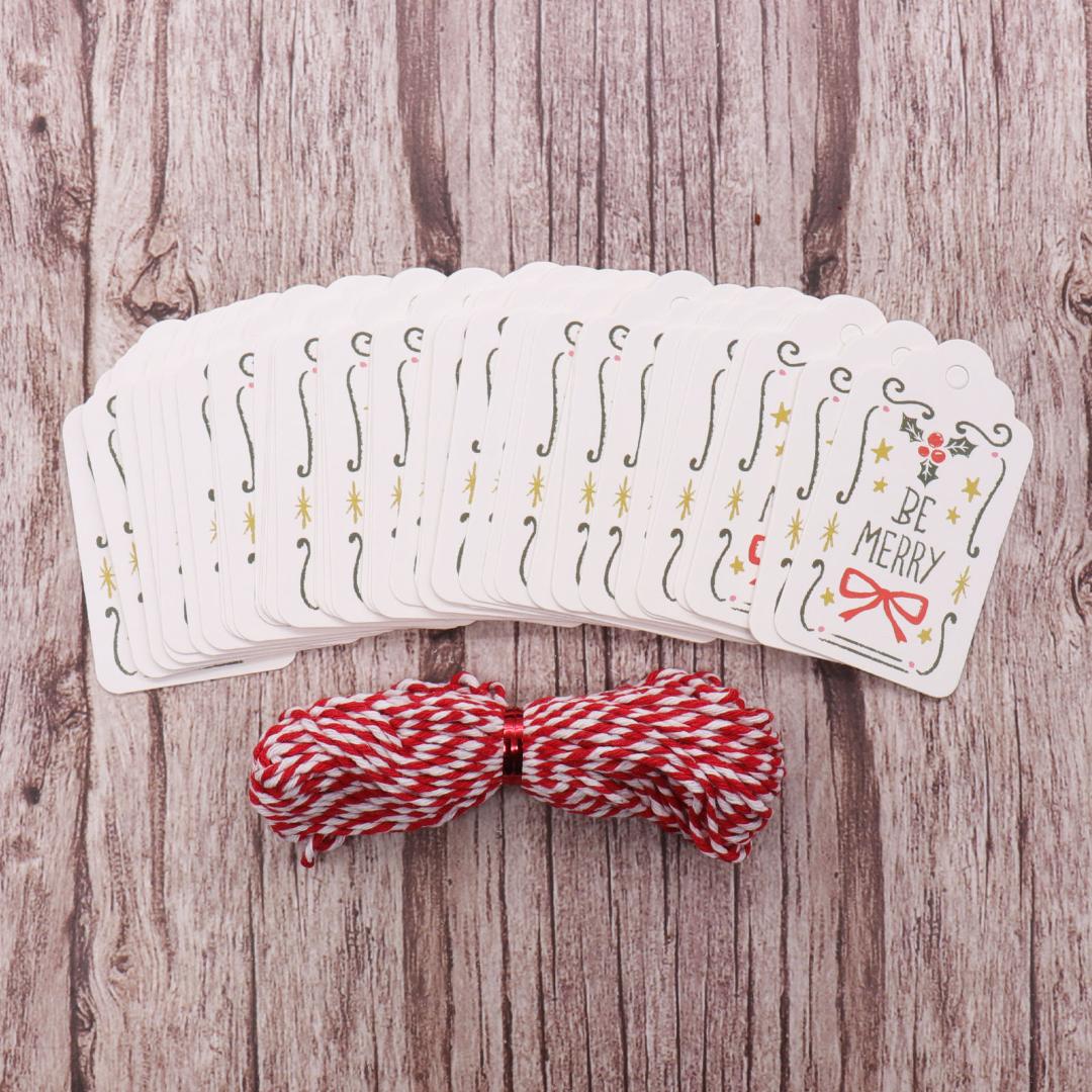 Merry Christmas DIY Unique Gift Tags JOY TO WORLD tag Small Card Optional String DIY Craft Label Party Decor