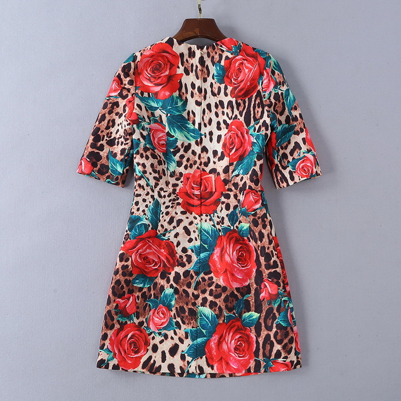 Fashion-High End Designer 2019 Red Short Sleeves Leopard Print Women' Dress Milan Runway Roses Sequins Vestidos De Festa yy-14, As shown
Fashion-High End Designer 2019 Red Short Sleeves Leopard Print Women' Dress Milan Runway Roses Sequins Vestidos De Festa yy-14, As shown