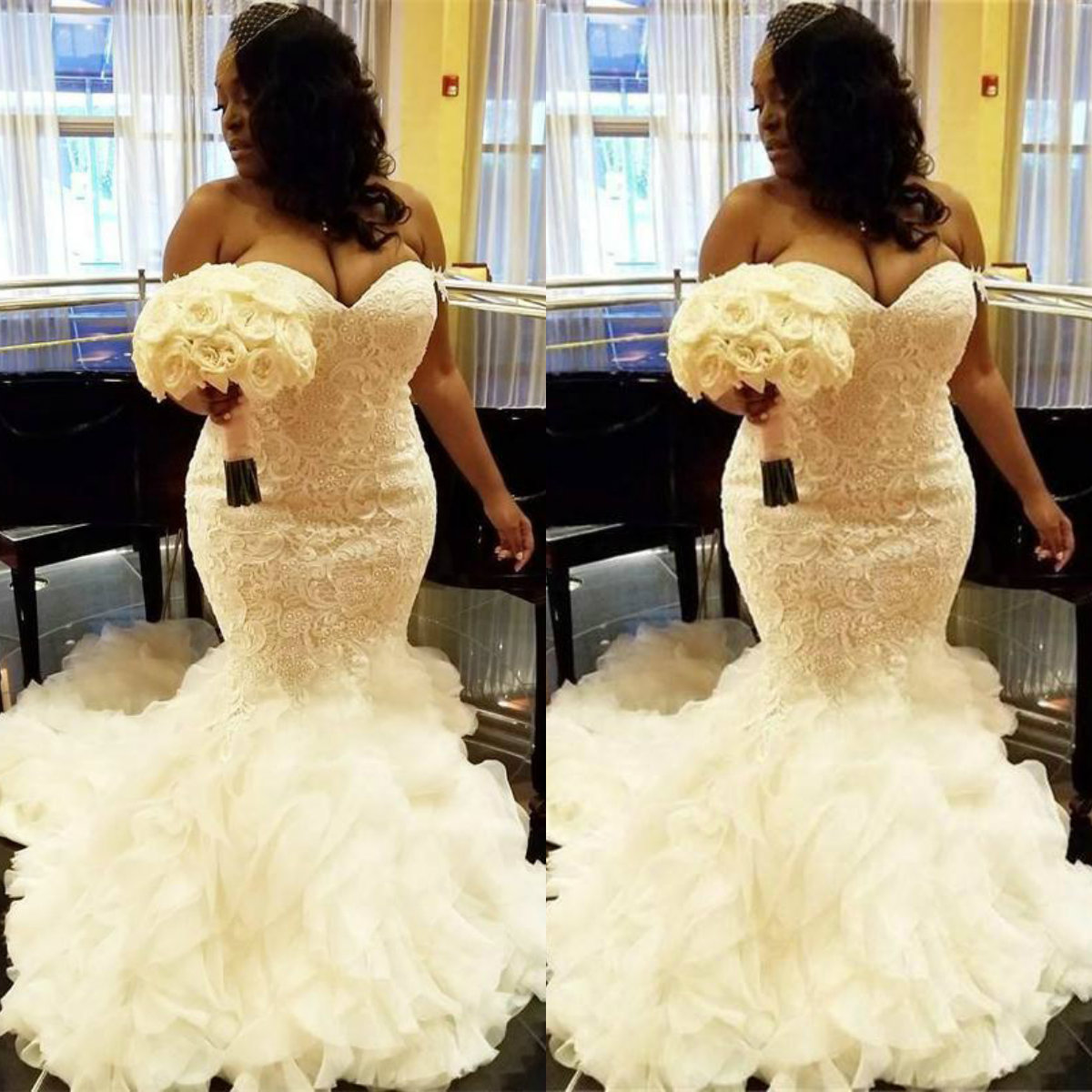 Plus Size Bohemian Mermaid Wedding Dresses Strapless Sleeveless Tulle Lace Applique Pearls Tiers Wedding Gowns Sweep Train robe de mariée, Fuchsia
Plus Size Bohemian Mermaid Wedding Dresses Strapless Sleeveless Tulle Lace Applique Pearls Tiers Wedding Gowns Sweep Train robe de mariée, Fuchsia