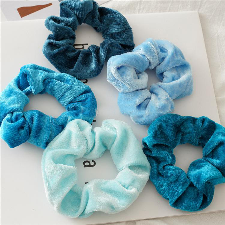48 Colors Solid Girls Velvet Elastic Hair Scrunchie Scrunchy Head Band Ponytail Hairbands Girls Hair Rope Ponytail Holder 50pcs/set