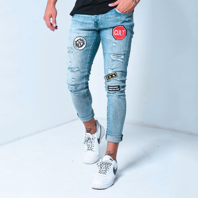 E-BAIHUI 2021 Mens Jeans Designer Patches Panelled Jeans Male Stretch Skinny Hole Pencil Pants Fashion Homme Street Style Jeans, Blue
E-BAIHUI 2021 Mens Jeans Designer Patches Panelled Jeans Male Stretch Skinny Hole Pencil Pants Fashion Homme Street Style Jeans, Blue