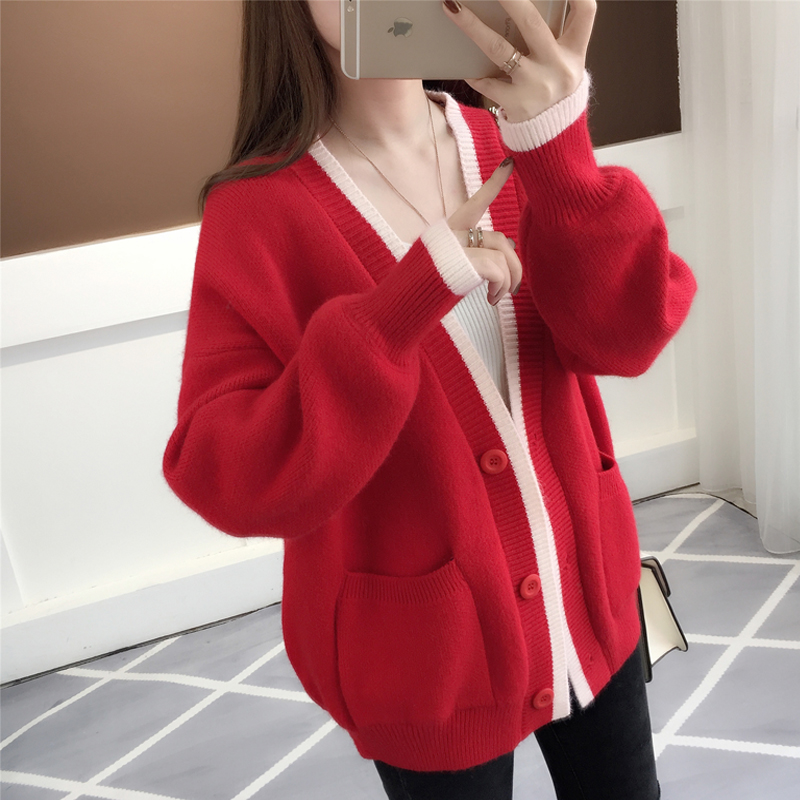 Lazy wind cardigan sweater female sweater autumn and winter loose Korean version 2020 new knitted jacket in the long section, Black
Lazy wind cardigan sweater female sweater autumn and winter loose Korean version 2020 new knitted jacket in the long section, Black